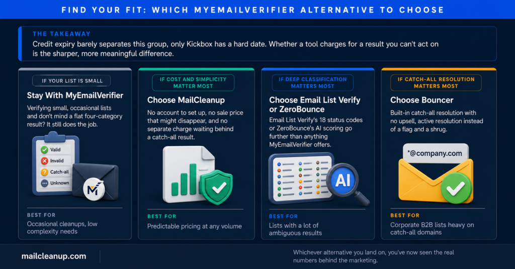 Which MyEmailVerifier Alternative Should You Actually Choose - Decision Diagram