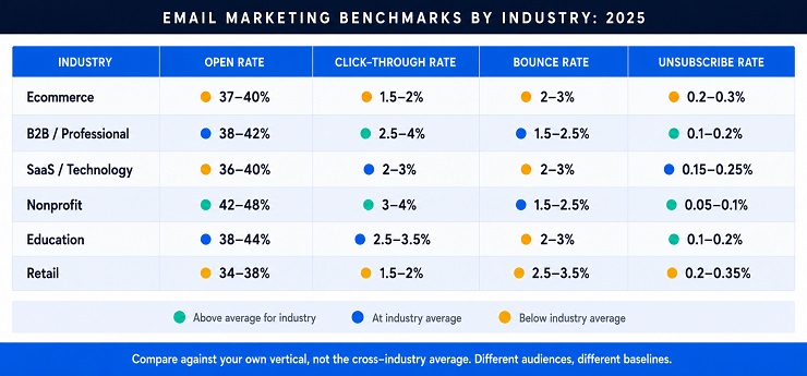 Email Marketing Benchmarks By Industry