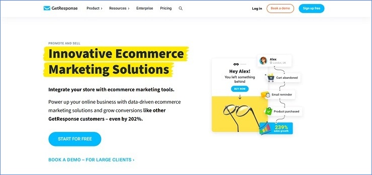 GetResponse - Best Email Marketing Platform for Ecommerce All-in-One Stacks