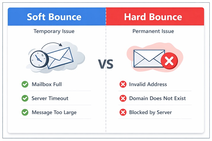 Soft Bounce vs Hard Bounce - Infographic
