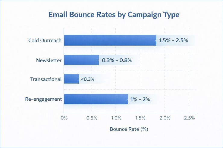 Campaign Type Bounce Rate Comparison Chart