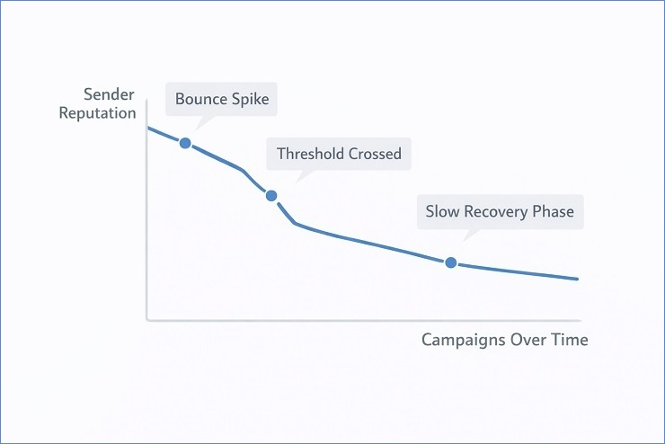 Sender Reputation Decay Timeline