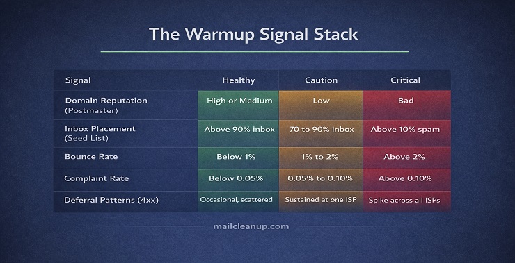 Email Warmup Signal Stack Metrics