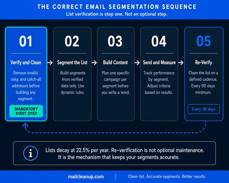 Correct Email Segmentation Sequence With List Verification As Step One