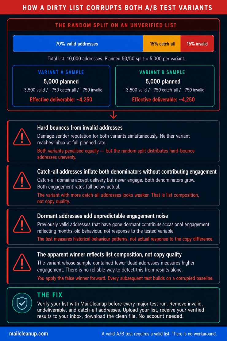 How A Dirty List Corrupts Both A/B Test Variants