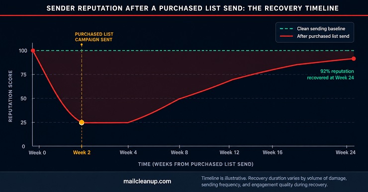 Sender Reputation Damage Timeline After Purchased List Send