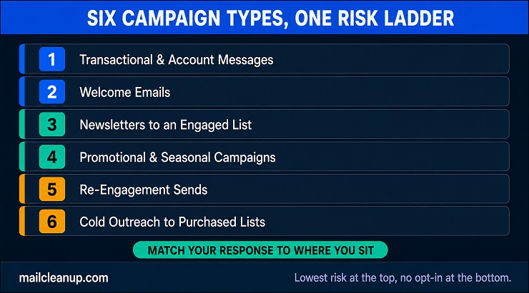 Spam Complaint Rate - Campaign Type Risk Ladder Diagram