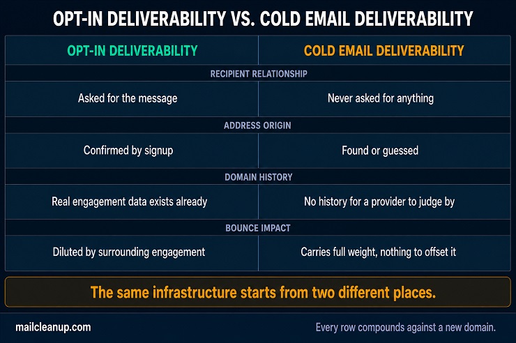 Comparison Of Opt-In Email Deliverability Against Cold Email Deliverability