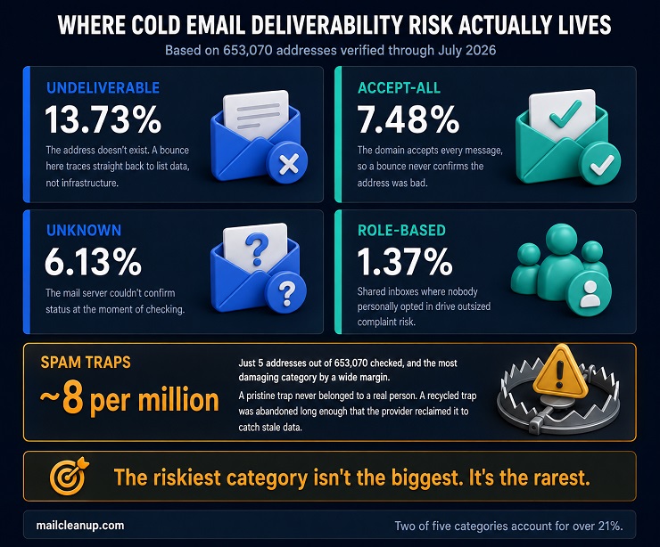 Diagram Breaking Down MailCleanup's Verified Address Risk Categories