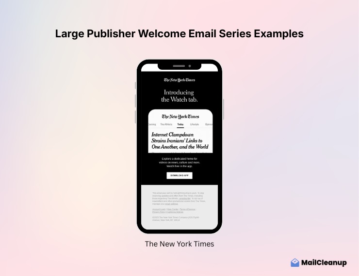 Large Publisher Welcome Email Series Examples