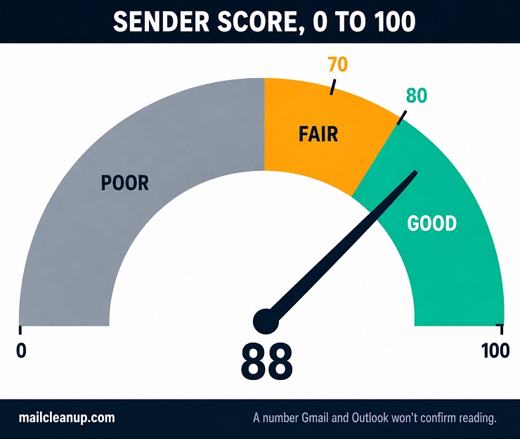 Semicircular Gauge Showing Validity's Sender Score From 0 To 100